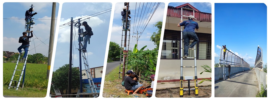 Tim FastConnect melakukan pekerjaan instalasi jaringan di lapangan